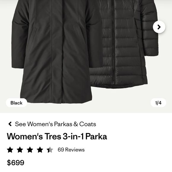 Tres 2-in-1 Raincoat Patagonia Size S - Picture 2 of 16